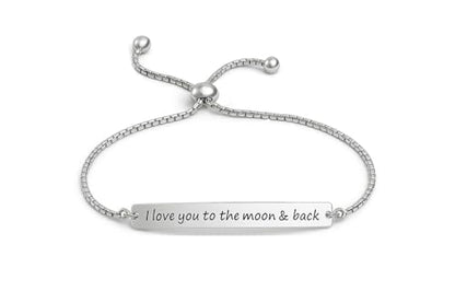 Charmsy 925 Sterling Silver Sliding Bolo Bracelet for Women | Women's Italian Handmade Adjustable Bolo Bead Ball Slider Bracelet - style: Engraved Inspirational Message Bar