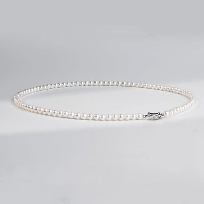 White Genuine Freshwater Cultured Pearl Necklace For Women And Men | Full Sizes from 3mm to 14mm Freshwater Pearls, AAA Grade & Above, A Love Gift Choice For Anniversaries And Birthdays - size: 5-6mm 17in