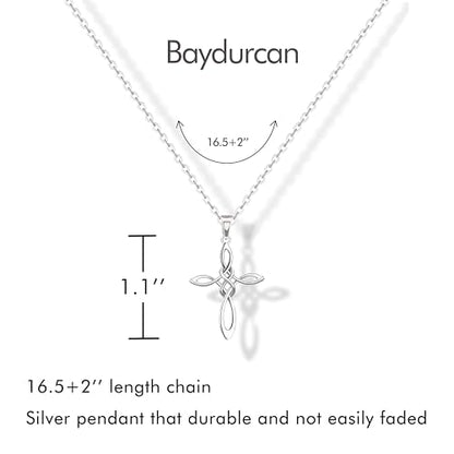 Baydurcan Dainty Silver Necklace for Women Ankh Horse Celtic Necklace Gifts | Dainty charm gifts for friends sister mother, birthday, christmas, graduation gifts. Ready to give with card & envelope. - style: Celtic Cross