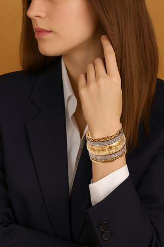 Touchstone Indian Bollywood Handcrafted Slip In Easy To Wear Stylish Wrist Enhancer Designer Broad Jewelry Cuff Bracelet For Women and Men. - style: Elephant 2