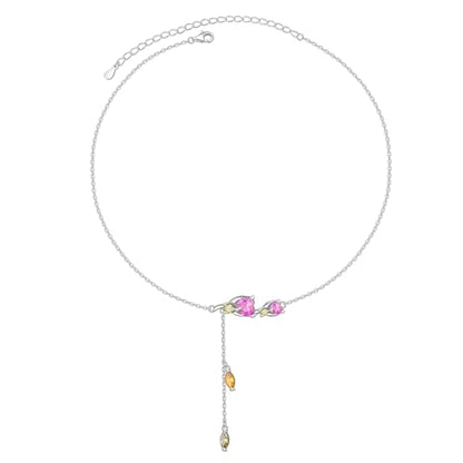 Ladytree S925 Sterling Silver Dainty Simple Choker Necklace,Rolo Chain,Adjustable 13 inches to 16 inches - style: 15_Rose Choker