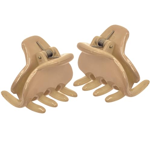 Camila Paris CP3660 French Hair Clip for Women, Small 1 inch Set of 2 Girls Hair Claw Clips Jaw Fashion Durable and Styling Hair Accessories for Women, Strong Hold No Slip Grip, Made in France - color: Nude 1" 2PK