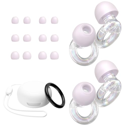JUSTRVN Ear Plugs for Concert, 2 Pairs of Noise Reduction Earplugs 25dB-30dB with 8 Ear Tips&Carry case,Reusable Hearing Protection earplugs for Sleep,Social,Work,Focus&Noise Sensitivity - color: Iridescent