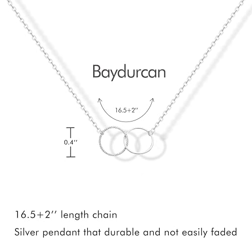 Baydurcan Dainty Silver Necklace for Women Ankh Horse Celtic Necklace Gifts | Dainty charm gifts for friends sister mother, birthday, christmas, graduation gifts. Ready to give with card & envelope. - style: Twin-Sister