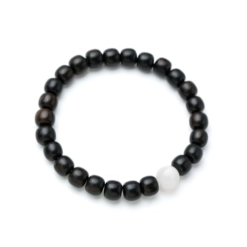 Healing Wooden Bracelet for Women Men Stretch Adjustable Black Beaded Bracelets for Women Friends Sister Spiritual Bracelets for Woman