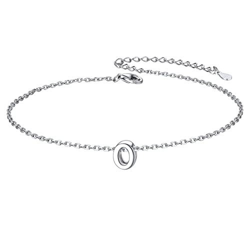 ChicSilver Initial Bracelet for Women 925 Sterling Silver Letter Initial Bracelet Dainty Personalized 26 Alphabet Jewelry Gifts for Birthday Anniversary Wedding - style: O