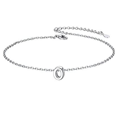 ChicSilver Initial Bracelet for Women 925 Sterling Silver Letter Initial Bracelet Dainty Personalized 26 Alphabet Jewelry Gifts for Birthday Anniversary Wedding - style: O