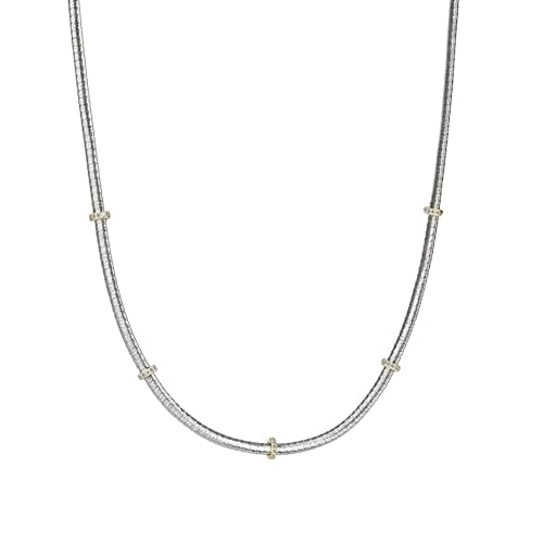 Handmade in Italy Necklace S925 Silver Twist Choker-Necklaces Minimalist Coil Craft Jewelry Mother's Day Christmas Gift for Women - color: 005-S