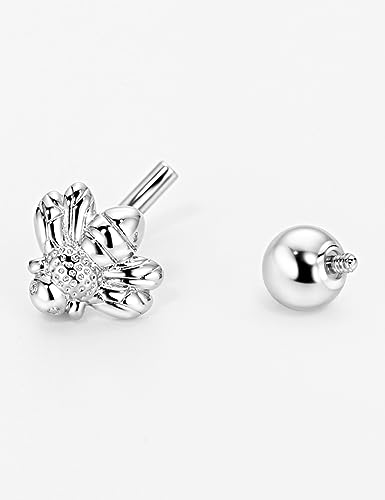 Belly Button Ring Dangle, Cross Belly Button Ring, Navel Piercing | 316L Surgical Steel, AAA+ Cubic Zirconia, Nickel-Free, Hypoallergenic, Multi-Style, 14 Gauge 10 mm Screw On Piercing Stud - style: Bee