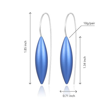 Oval Drop Earrings for Women, Long Thread Dangle Earrings, Colorful lightweight aluminum alloy, Suitable for Jewelry Gifts and Valentine's Day - color: Blue