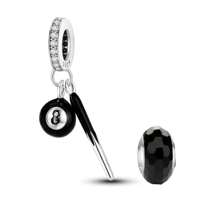 LNQOBU 925 Sterling Silver Charms for Bracelets Necklaces,5A Cubic Zirconias Evil Eye Dangle Beads Charms Jewelry Gift for Women (With one Spacer Beads Charms) - style: Pool Pendant