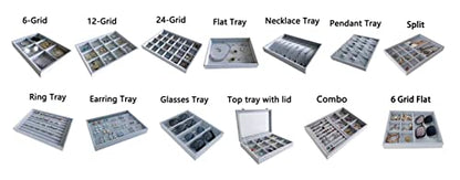 Grey Velvet Ring Organzer Holder Ring Display Tray Ideal for Small Space Drawer Closet Practical Stackable Premium Grade (Ring Tray) - size: Ring Tray