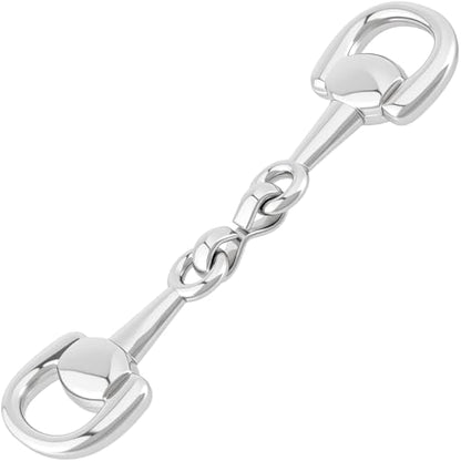 Joez Wonderful Scarf Ring Clip, Wide Band Chunky Chain Silk Scarf Buckle, Shawl Clips Scarf Clasp Holder Scarves Pin - color: (Horsebit) 60mm Silver