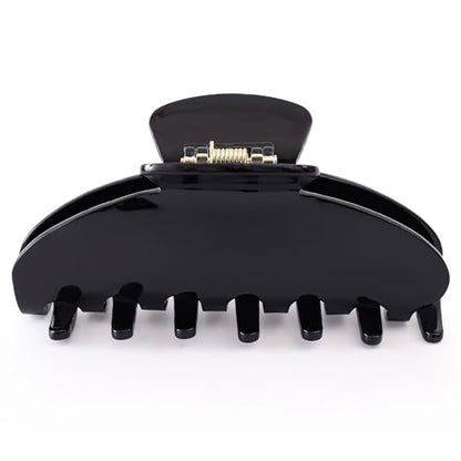 Big Hair Claw Clip Black, Nonslip Large Hair Clips for Thick Hair | Nonslip Celluloid Butterfly Jaw Clips, Acetate Claw Clip Strong Hold for Women，jumbo french hairclip for long thick hair - color: Black Claw Clip