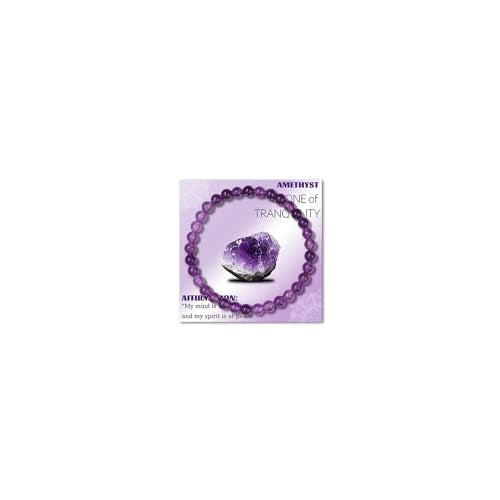 Crystal Beaded Bracelets for Women 4mm Clear Quartz Bead Handmade Gemstone Stretch Elastic Bracelet Natural Stone Crystal Healing Reiki Spiritual Jewelry Gifts - color: Amethyst, size: 6mm