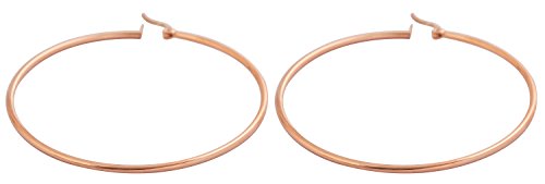 Rounded Hoops Earrings (20mm-60mm Diameter) - color: Rose Gold 60mm