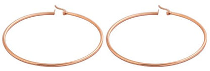 Rounded Hoops Earrings (20mm-60mm Diameter) - color: Rose Gold 60mm