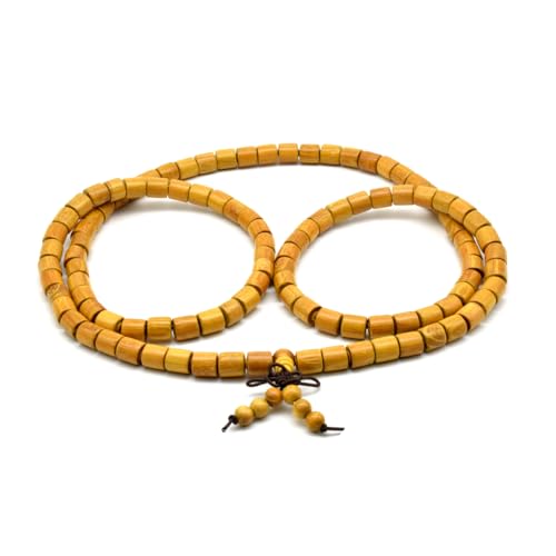 Zen Dear Natural Golden Sandalwood Mexican Bocote Mala Prayer Bead Bracelet Link Wrist Necklace Mala Beads - style: 8mm 108 beads Barrel