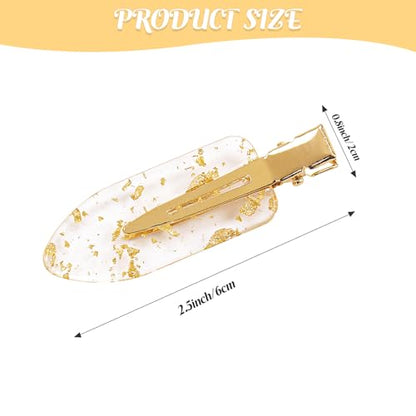 16PCS No Bend Hair Clips and Glitter Gold Bangs Clips - Makeup Ready Hair Setting Kit with Bridesmaid Proposal Gift - color: 16Pcs（8 Cards）Gold Glitter hair clips
