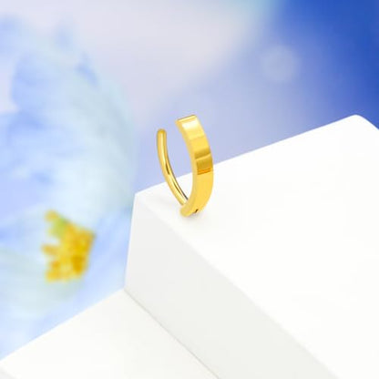 16G Labret Stud, G23 Titanium Vertical Labret Lip Piercing Jewelry, Gold Eyebrow Ring Clicker Belly Button Ring Hoop For Women Men - color: Gold, size: 10mm
