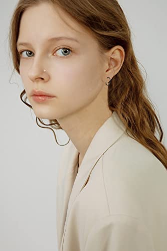 21PCS 18G 20G 22G 316L Stainless Steel Nose Rings Hoop for Women Men Double Nose Ring CZ Nose Stud Piercing Jewelry - color: 20G-Sliver+Gold+Black