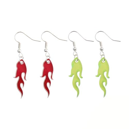 Halloween Earrings Set for Women Geometric Earrings 80s 90s Earrings Halloween Costumes Accessories for Women Halloween Gifts - style: flame