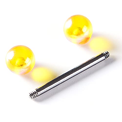 12/16/24Pcs Tongue Rings for Women Candy Color Ball Tongue Nipple Piercing 14G Surgical Steel Barbell Tongue Retainer Body Jewelry Bar Length 16mm - style: Style1-12Pack