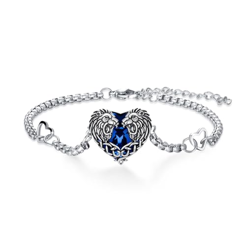 Animal Bracelet for Women 925 Sterling Silver Celtic Dragon/Horse/Wolf Bracelet Adjustable Bracelet Cute Animal Jewelry Gift for Women - style: Lion Bracelet