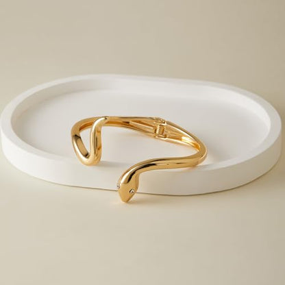 Chunky Gold Bangles Bracelet for Women Trendy Statement Bracelet Dainty Charm Gold Jewelry - color: Snake Bangle