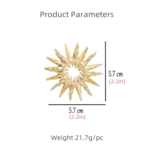 Sun Brooch Pin for Women Girls Fashion Gold-Tone Celestial Brooches Lapel Pins Dainty Suit Hat Dress Accessories Birthday Holiday Jewelry Gift