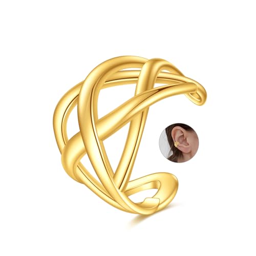 KECHO 14K Gold Ear Cuff Earrings Hypoallergenic Non Piercing Cartilage Earring Jewelry Gifts for Women - style: Celtic Knot
