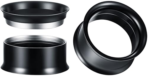 Surigcal Stainless Steel Ear Gauges Tunnels - Internally Threaded Plugs For Ears - Internally Threaded Ear Gauges For Men Women - Double Flare Internal Thread Screw-Fit Gauge Flesh Tunnel Earrings - color: Black, size: 18mm (11/16")