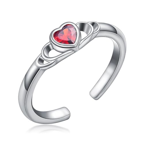 Midari Toe Rings for Women 925 Sterling Silver Hypoallergenic Adjustable Open Band Ring for Women Summer Beach Open Toe Jewelry Foot Jewelry - color: heart, size: Adjustable