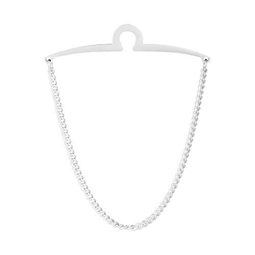 2pcs Set Men's Tie Chain Necktie Tie Clips Link Chain Gift Box - style: 2pcs Silver