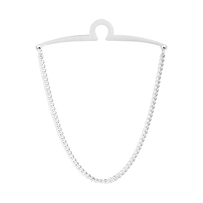 2pcs Set Men's Tie Chain Necktie Tie Clips Link Chain Gift Box - style: 2pcs Silver