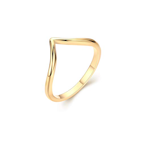 Valloey Rover Gold Rings for Women Non Tarnish Thumb Ring | 14k Gold Plated Adjustable Open Cross Wedding Rings Waterproof Fashion Statement Jewelry for Women Trendy Gift - color: V