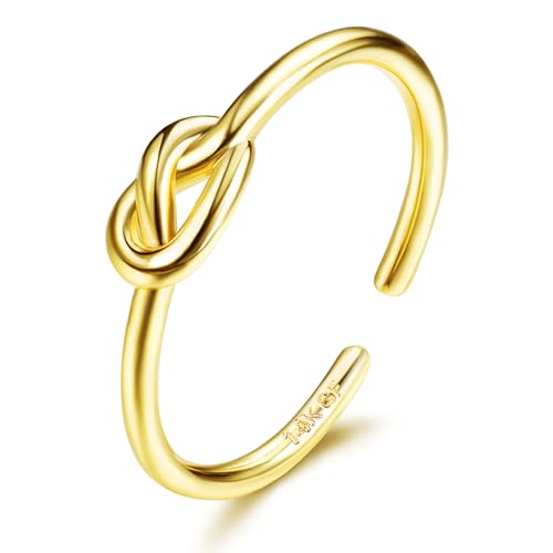 FASACCO 14k Gold Fillled Toe Rings for Women Non Tarnish, Dainty Hug CZ Band Toe Rings Gold Adjustable Open Toe Ring Summer Beach Foot Jewelry for Women - style: knot