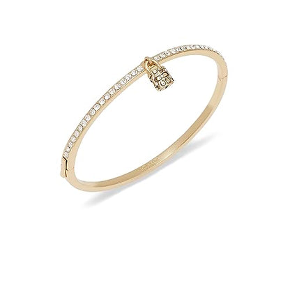 Coach Iconic Padlock Tennis Bangle Bracelet Crystal/Gold One Size