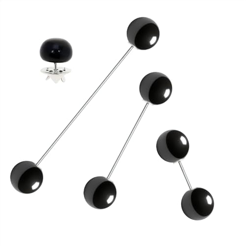 Pearl Brooches Pins 3/4/5Pcs Double Faux Pearl Sweater Shawl Clips Vintage Shirts Pin for Women Clothing Dresses Decoration Accessories - color: Black