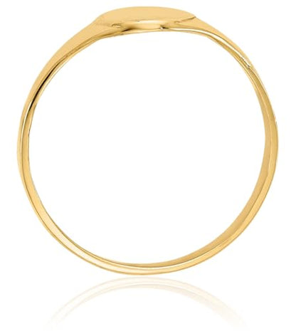 IceCarats 14K Solid Yellow Gold Oval Custom Engraved Signet Ring