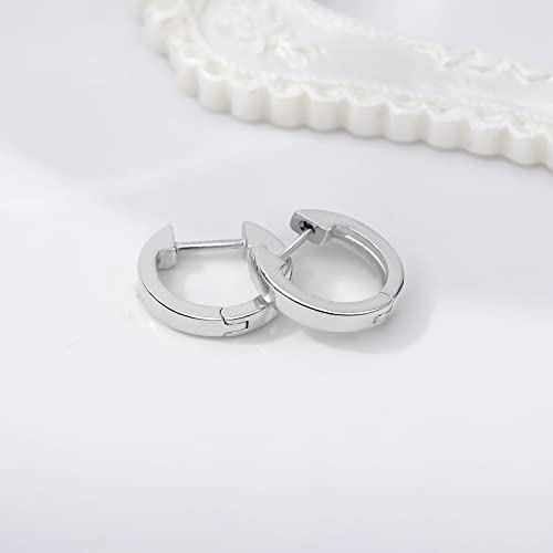 Gacimy Gold Huggie Earrings for Women, 14K Real Gold Plated, Small Hoop Earrings Cartilage Ear Cuff - color: White Gold, size: 13MM