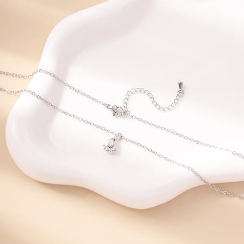 RZKING Silvery Necklace for Women, Gifts for Friend Mom Daughter Teacher - style: Little Foot