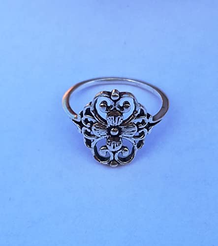 Floral Filigree Flower wide Handmade 925 Sterling Silver Finish Wide Band Ring For Women Christmas Gifts