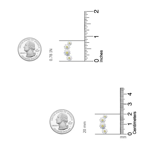 LeCalla 925 Sterling Silver Ear Crawler Earrings for Women | Flower Ear Climber Earring with Cubic Zirconia | Hypoallergenic CZ Stud Earring Cartilage Jewelry 20MM