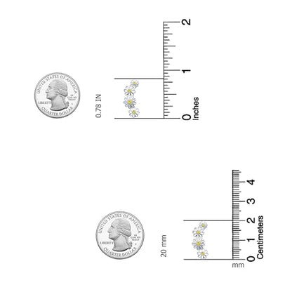 LeCalla 925 Sterling Silver Ear Crawler Earrings for Women | Flower Ear Climber Earring with Cubic Zirconia | Hypoallergenic CZ Stud Earring Cartilage Jewelry 20MM