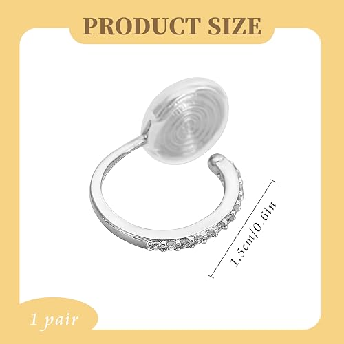 1 Pair Clip On Hoop Earrings Silver Invisible Clip On Earrings Non Pierced Small Adjustable Lightweight for Women