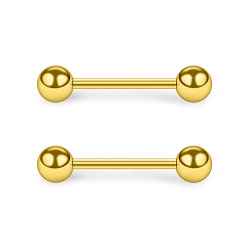 SCERRING 316L Stainless Steel Externally Threaded Nipple Bar Barbell Rings Piercing Retainer 16G - style: 12PCS - 1/2" (12mm)