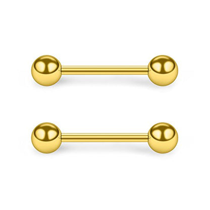 SCERRING 316L Stainless Steel Externally Threaded Nipple Bar Barbell Rings Piercing Retainer 16G - style: 12PCS - 1/2" (12mm)