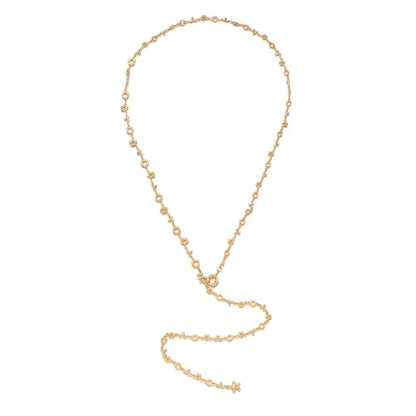 Gold Plated Long Y Necklace for Women,Adjustable Lariat Chain Statement Jewelry, Trendy Accessory for Party Date Night Daily Streetwear - color: B