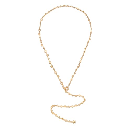 Gold Plated Long Y Necklace for Women,Adjustable Lariat Chain Statement Jewelry, Trendy Accessory for Party Date Night Daily Streetwear - color: B